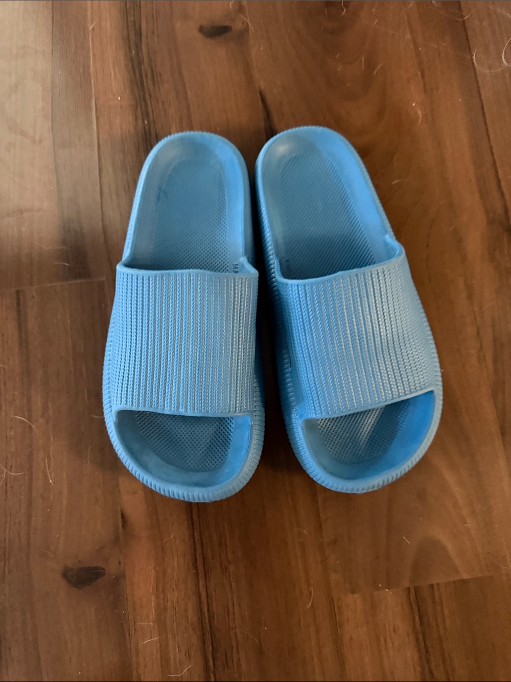 Kids Casual Blue Slide Sandals with Cushioned Footbed